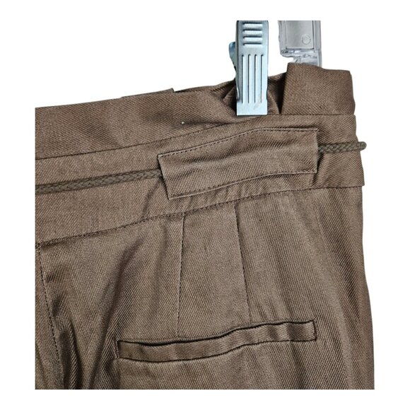 White House Black Market Pants Brown‎ Linen Blend Classic Wide Leg Size 6 - Picture 3 of 13